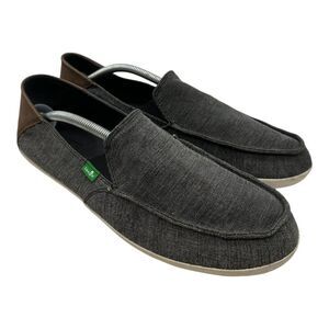 Sanuk‎ Casa Vintage Loafers Men's Size 12 Gray Slip On Boat Shoes SMF11011